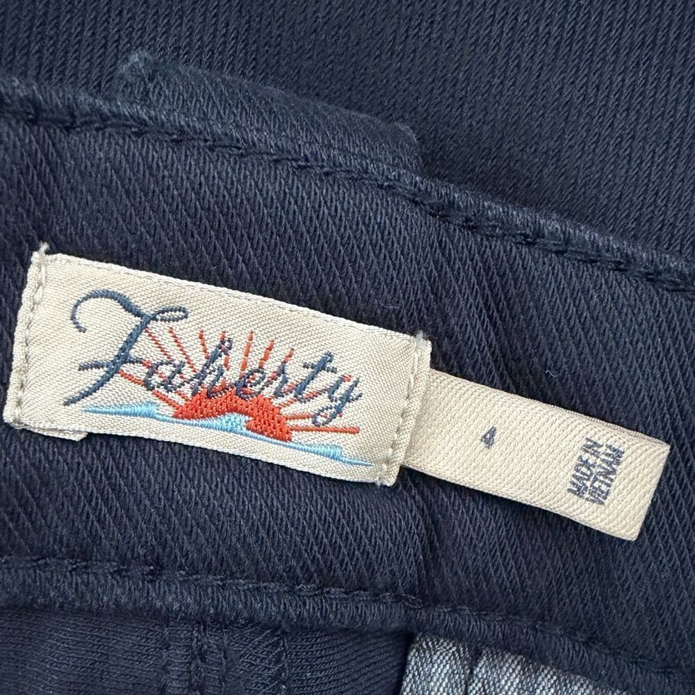 Faherty Coastline Ankle Organic Cotton Blend Chino Pants  in Navy Blue Size 4 - Picture 8 of 10